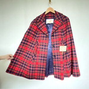 Pendleton Cape Vintage 40s-50s Tartan Plaid Virgin Wool Women's 10 NWT